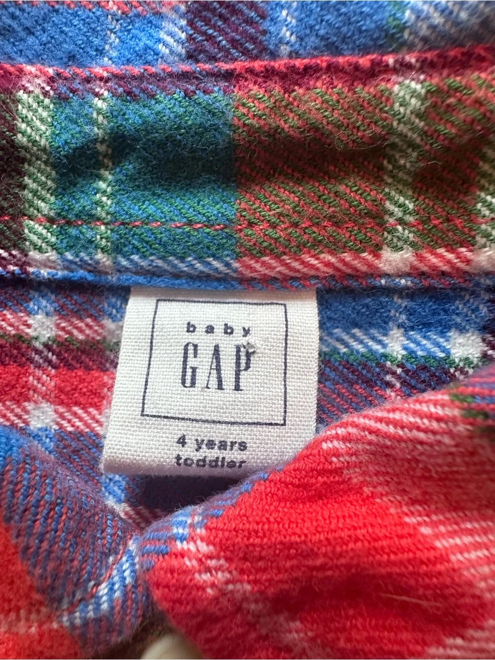 GAP Kids Red Plaid Cotton Flannel Button-Down Shirt